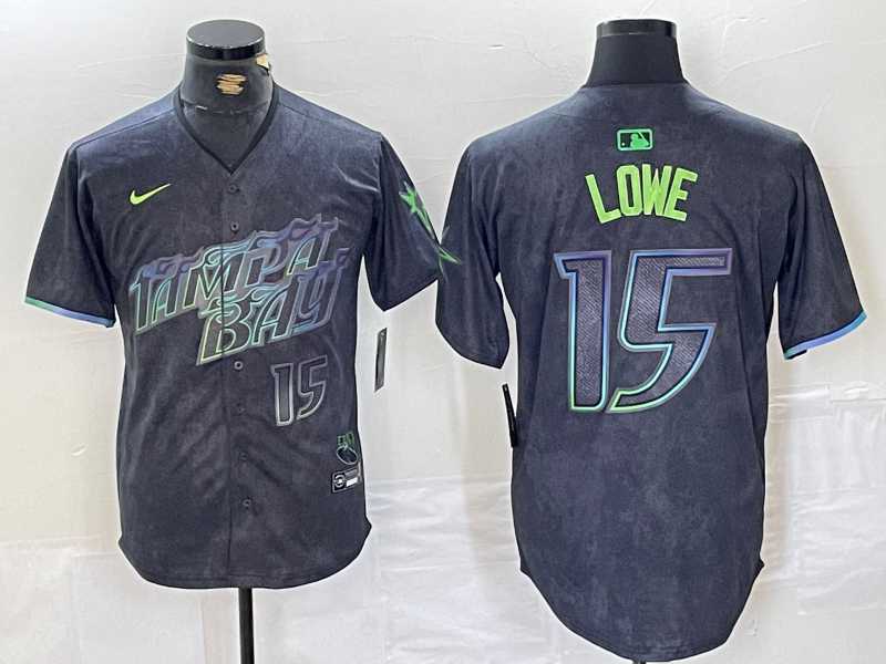 Men%27s Tampa Bay Rays #15 Josh Lowe Number Charcoal 2024 City Connect Limited Stitched Jersey